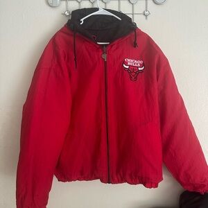 CHICAGO BULLS PRO LAYER NBA Vintage reversible Quilted Jacket - Black and Red